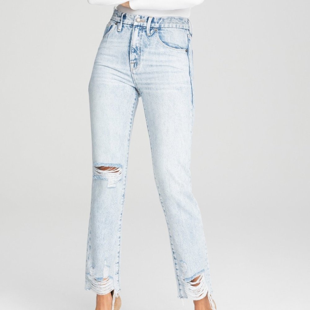 NEW! Good American Good Classic Jeans in Blue539 Size 12